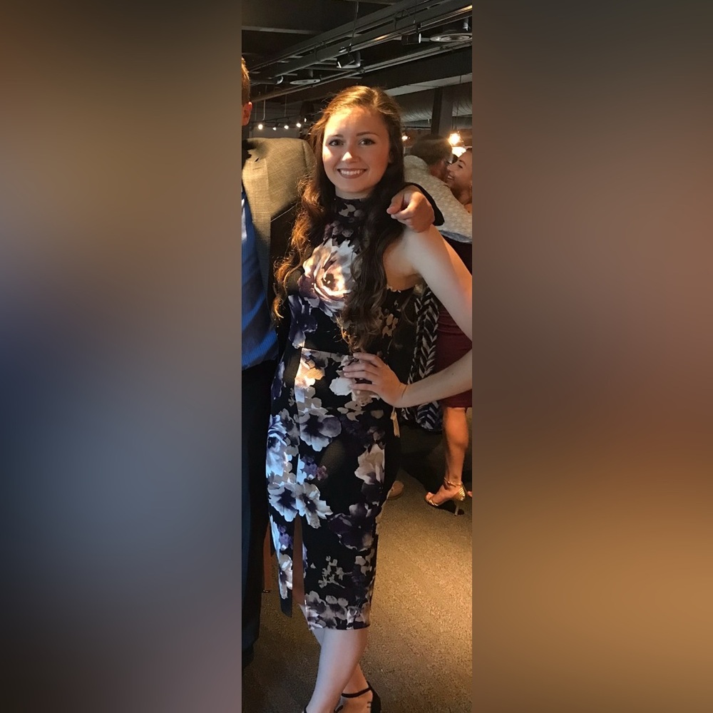 Floral Sleeveless Mockneck Dress